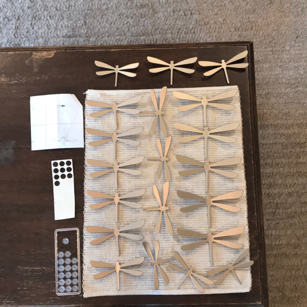 Silver dragonfly decorations